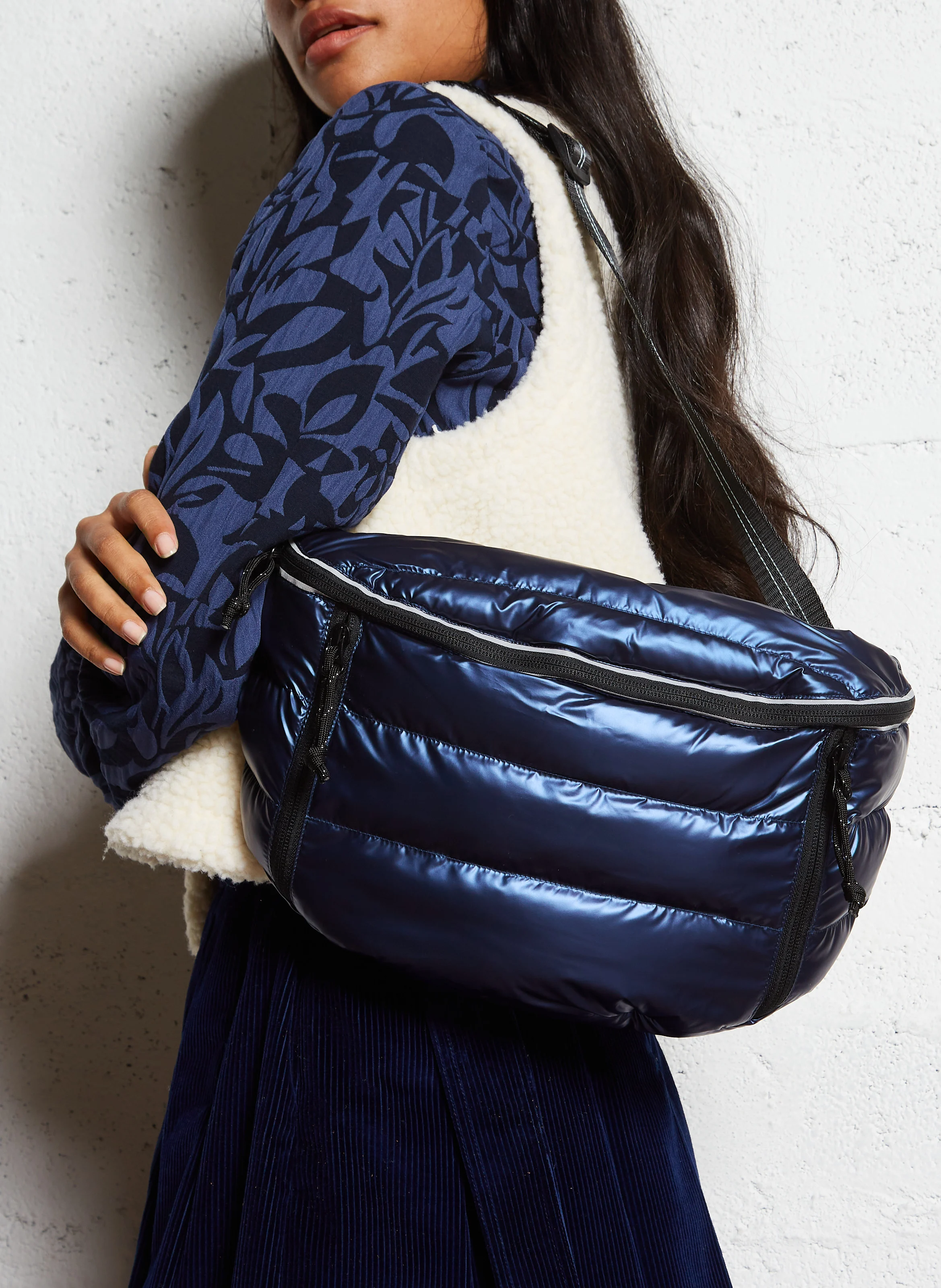 HOUFTY - Sac banane matelassé | Bleu