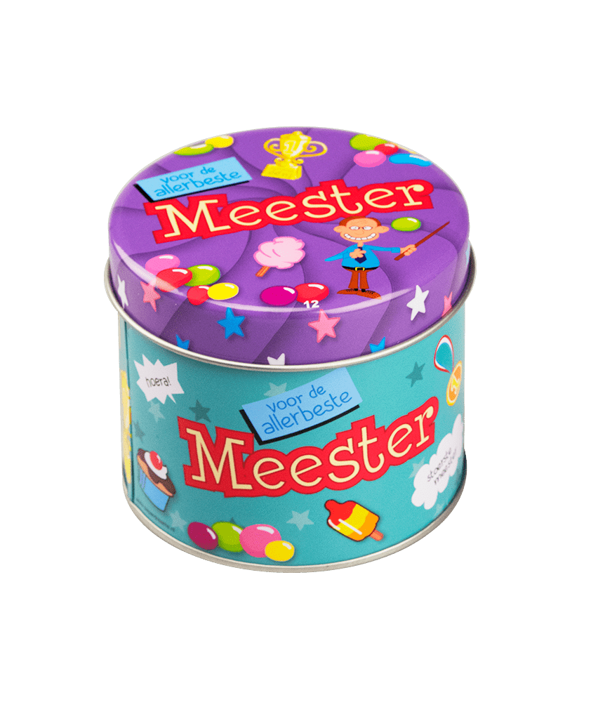 Snoepblik Meester 9cm