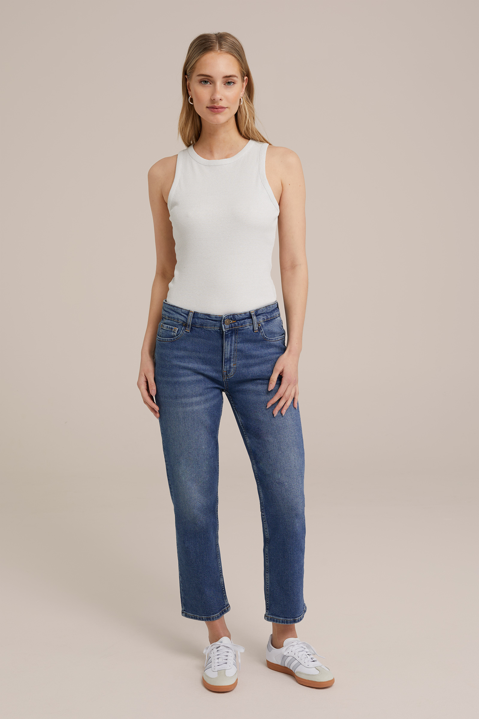 singlet met glittergaren WE Fashion Wit