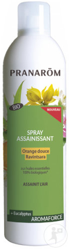 Pranarôm Aromaforce Spray Assainissant Orange Douce Ravintsara Contre Virus Et Bactéries Bio 400ml