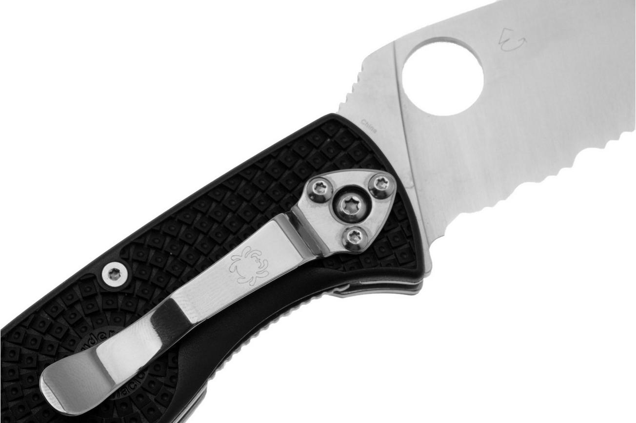 Spyderco Tenacious Lightweight C122PSBK FRN partly serrated zakmes