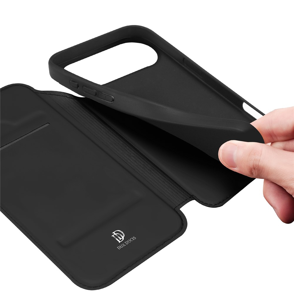iPhone Air Flip Wallet Cover Leder Tasche - Schwarz