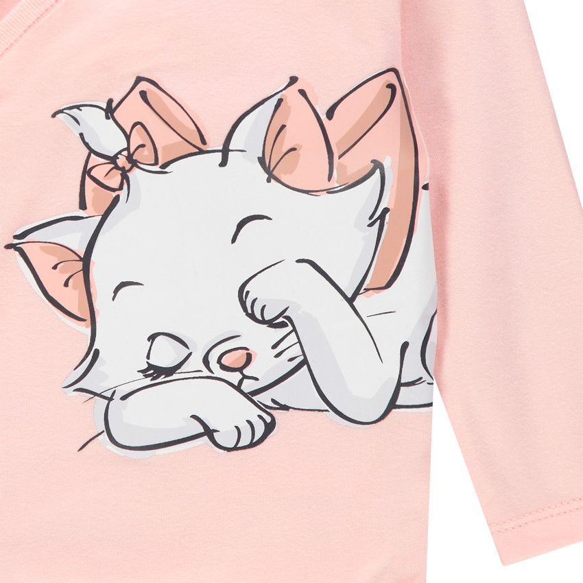 Body manches longues rose en coton bio print Marie Aristochats Disney - Rose
