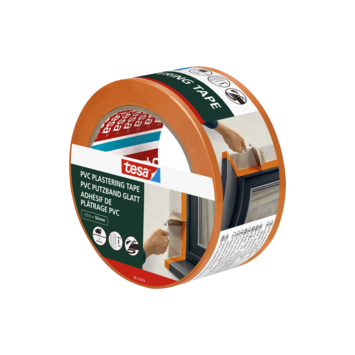 Tesa bepleisteringstape PVC oranje 50 mm x 33 m