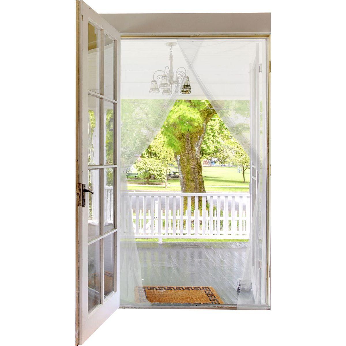 KIT RDPORTE MOUSTIQUAIRE 2 TOILES DE 75X220CM  BANDE DE FIX