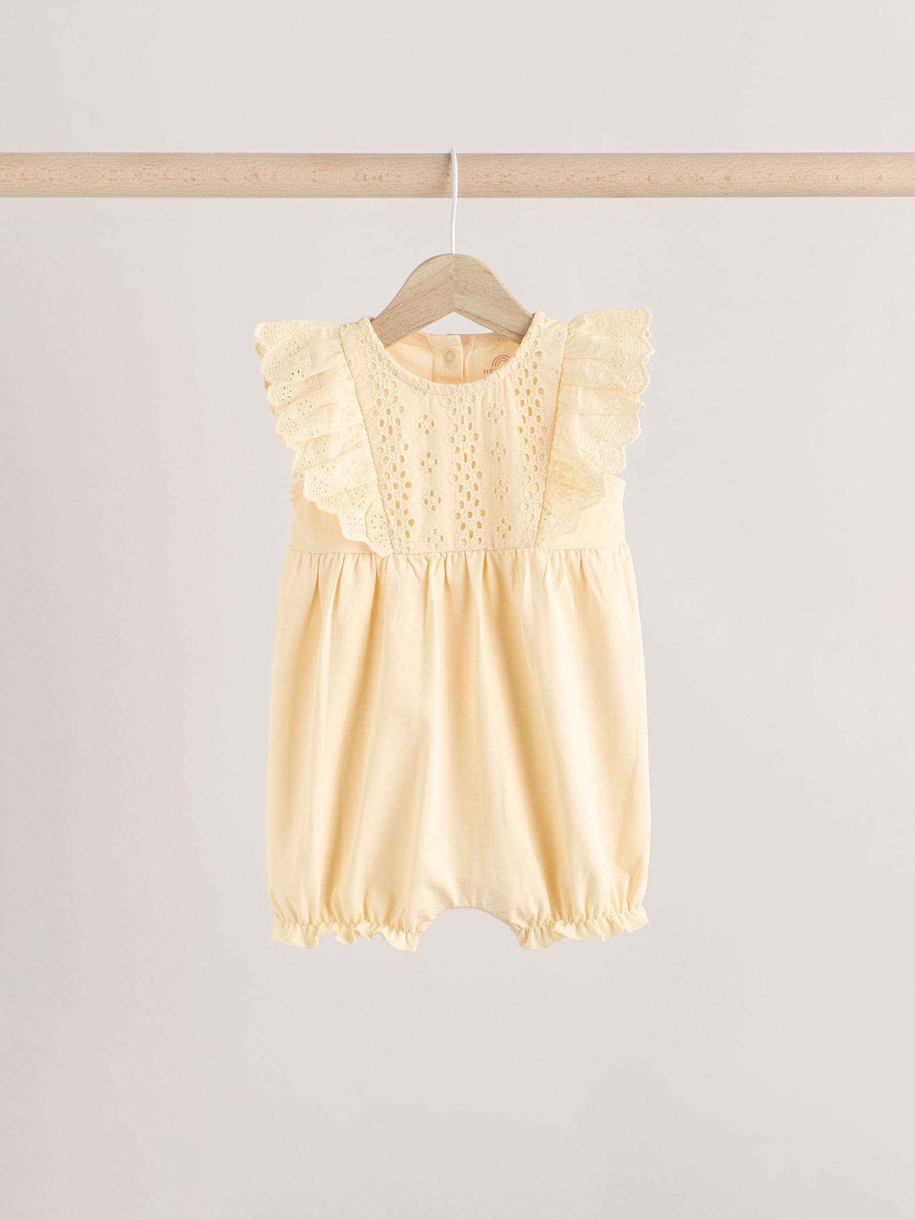 Ton-sur-ton roze - Broderie 3 Babyrompers