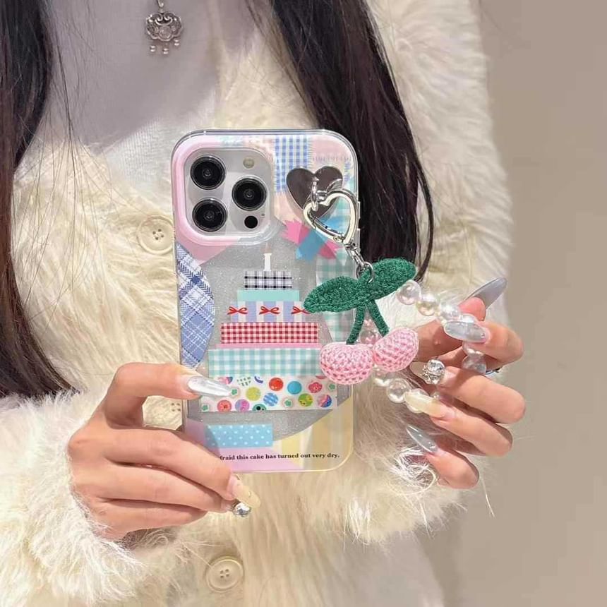 Pixel Dream - Cake telefoonhoesje / bandje / set - Apple iPhone 16 Pro Max / 16 Pro / 16 Plus / 16 / 15 Pro Max / 15 Pro / 15 Plus / 15 / 14 Pro Max / 14 Pro / 14 Plus / 14 / SE / 13 Pro Max / 13 Pro / 13