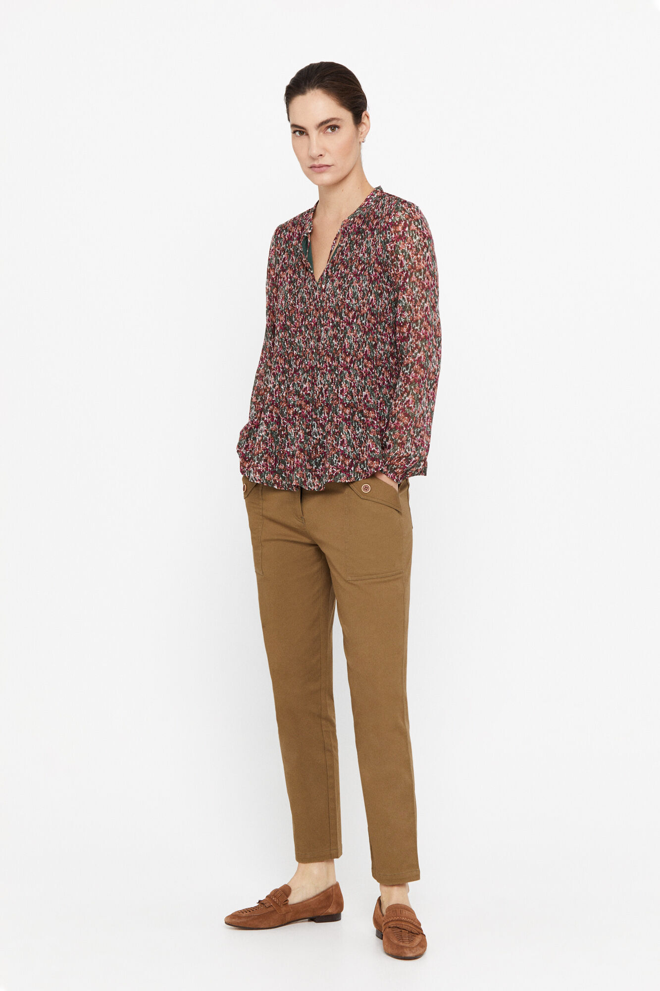 Blusa plissada - Multicolorida