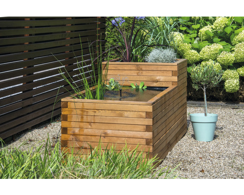 Verhoogde vijver, minivijver, verhoogd bed dobar Superb 450 l 180 x 78 x 80 cm bruin