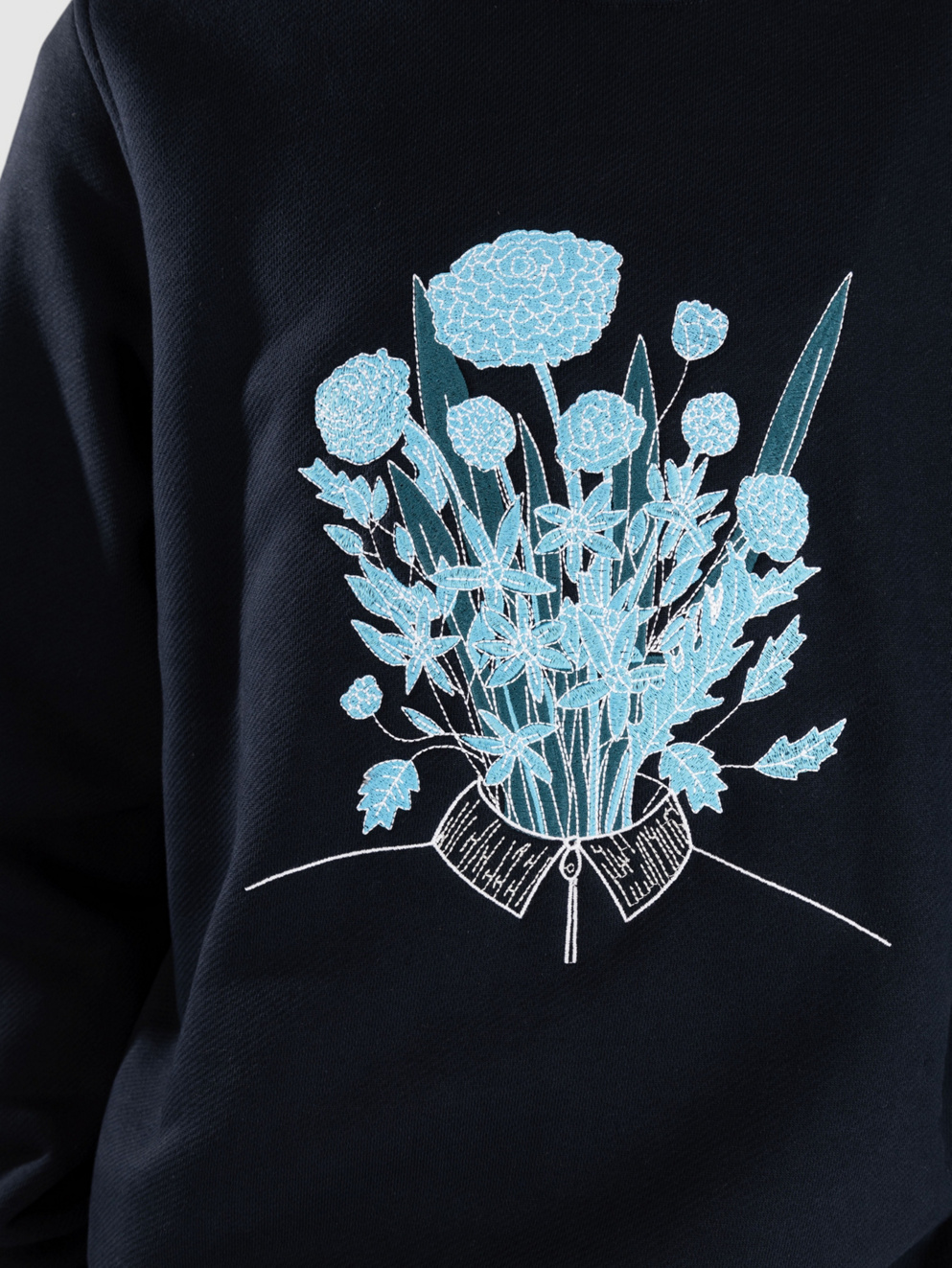 Blue Flowers Inner Thoughts Sweater ocean blue
