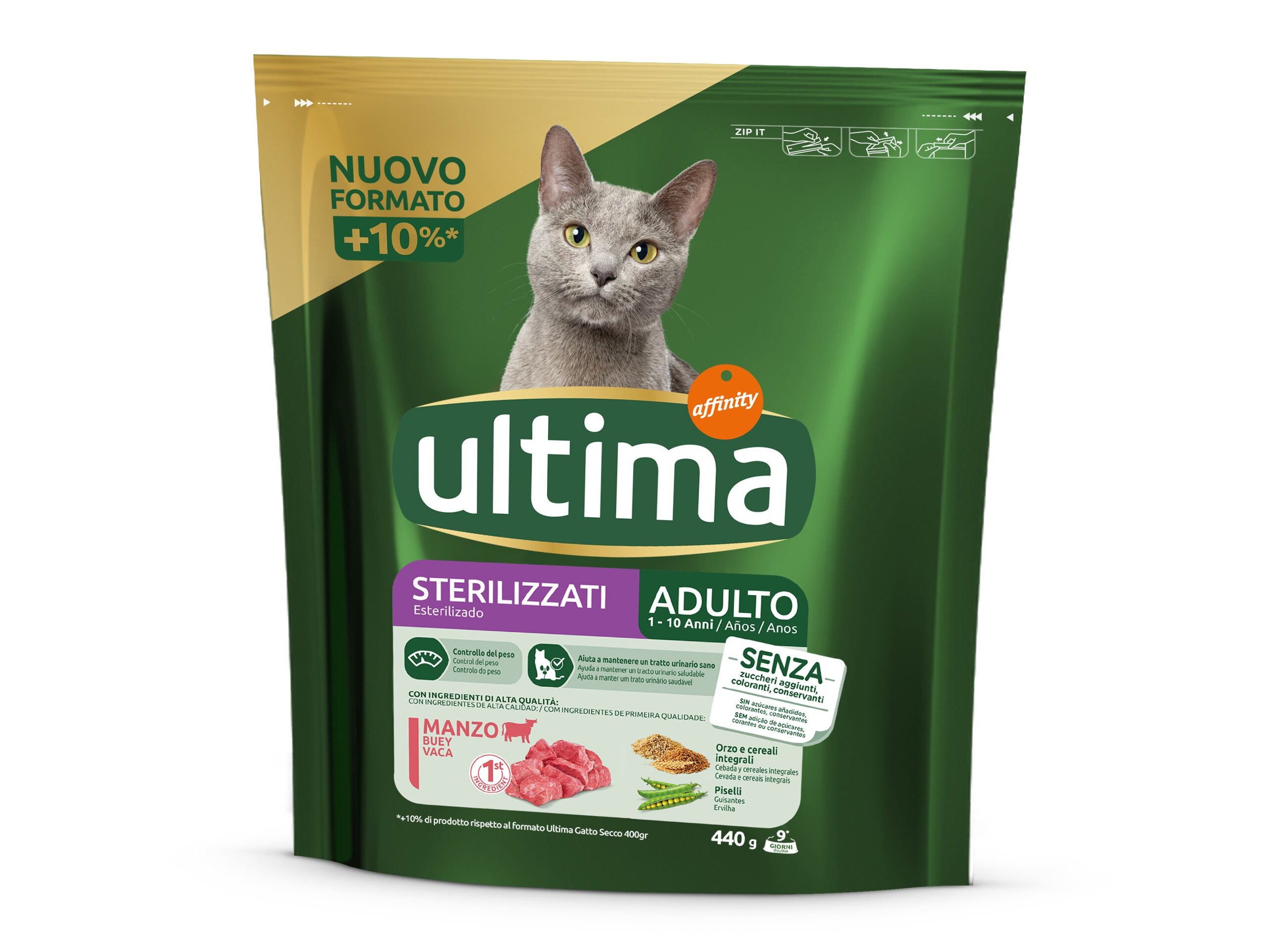 RAÇÃO GATO ESTERILIZADO ULTIMA VACA 440G