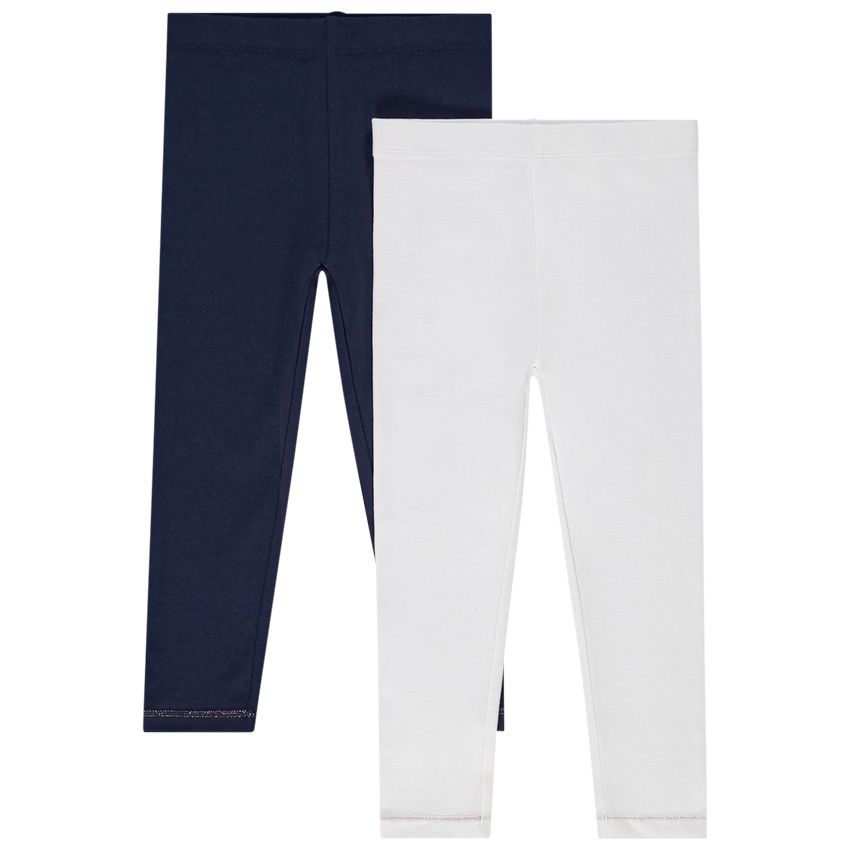 Lot de 2 caleçons longs unis pour bébé fille - Blanc