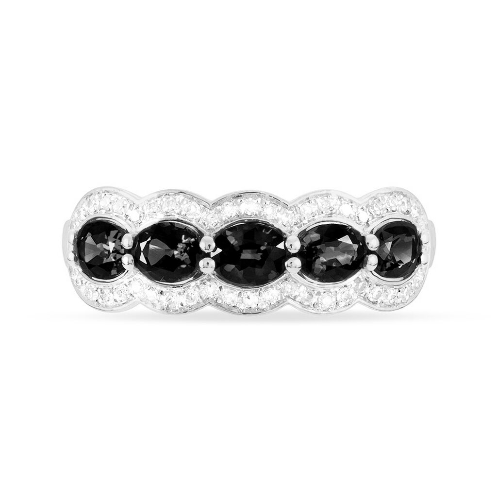 Bague Margaux Or Blanc Agate Et Diamant