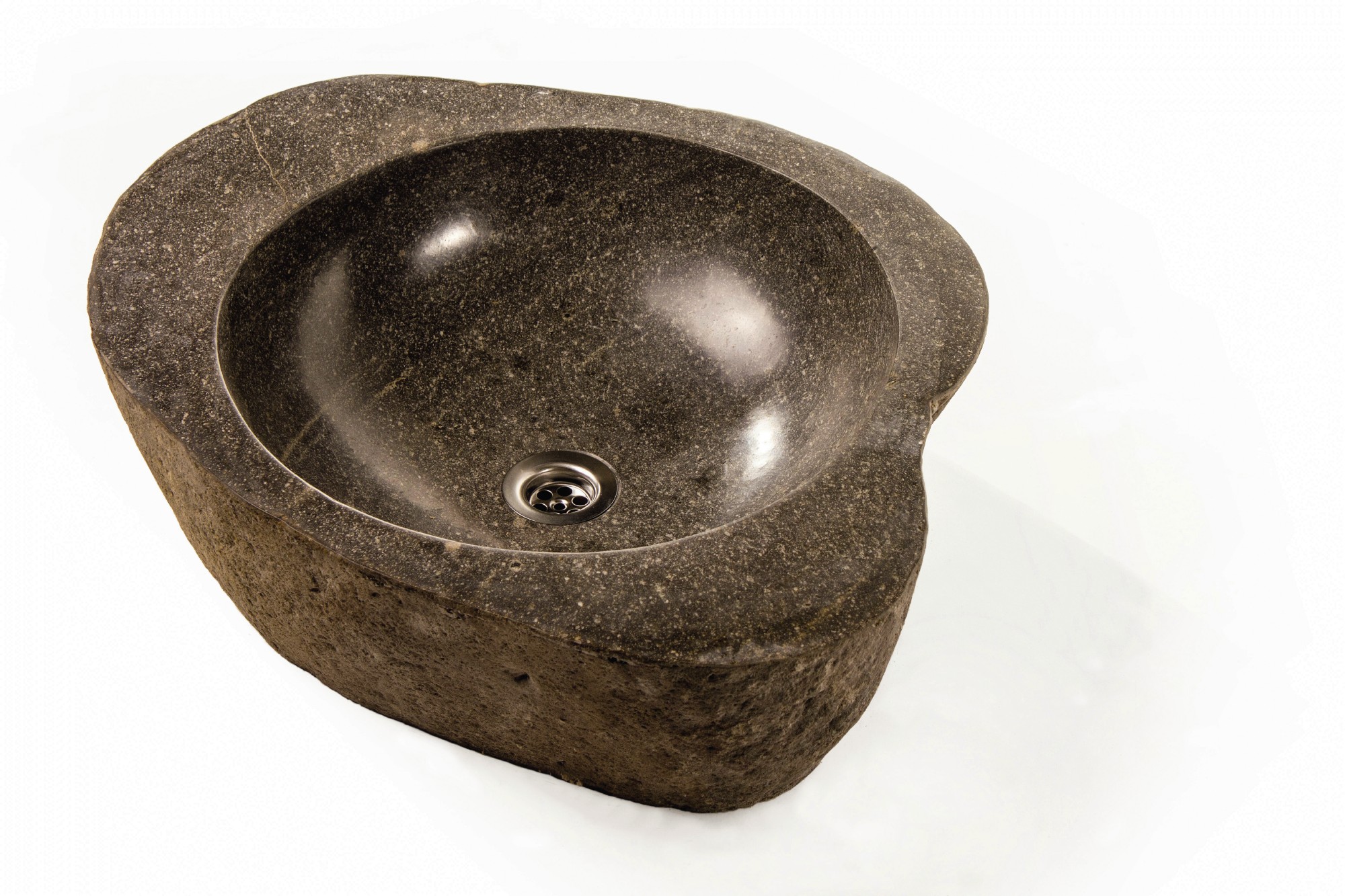 Natursteinwaschbecken, grau, Ø innen ca. 35 cm von fischer's lagerhaus