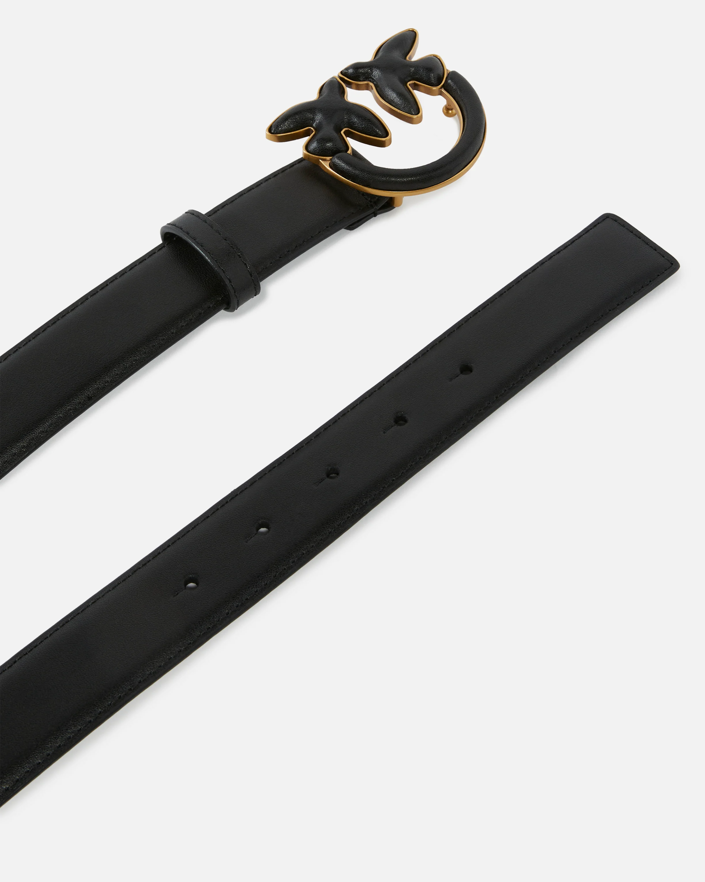 Ceinture de 3 cm avec boucle recouverte | Noir