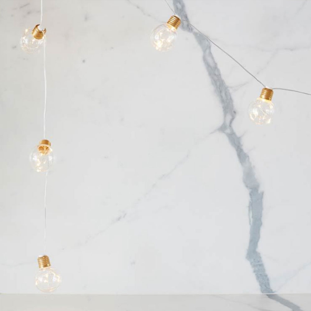 (4m) 10 LED's Deko Lichterkette Retro Glühbirnen Beleuchtung (Batteriebetrieben) - Warmweiss