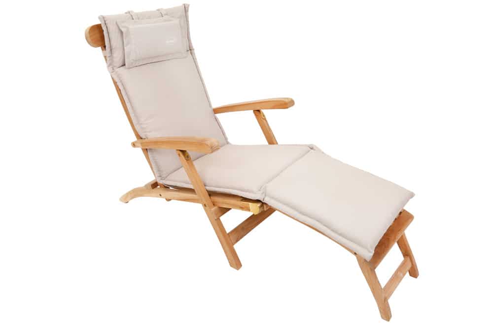 Outdoor Kissen ROG 45x186cm beige Sitzkissen Polster-Auflage für Deckchair