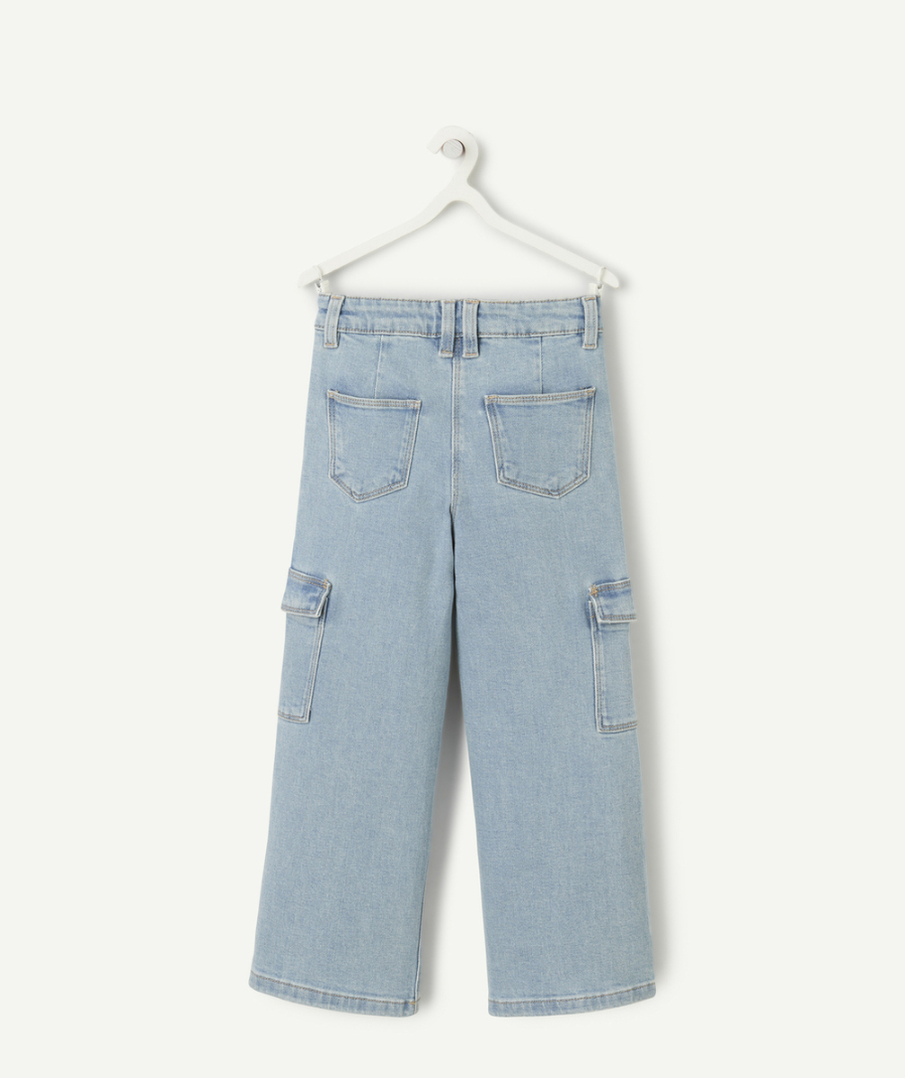 pantalon wideleg cargo fille en denim low impact