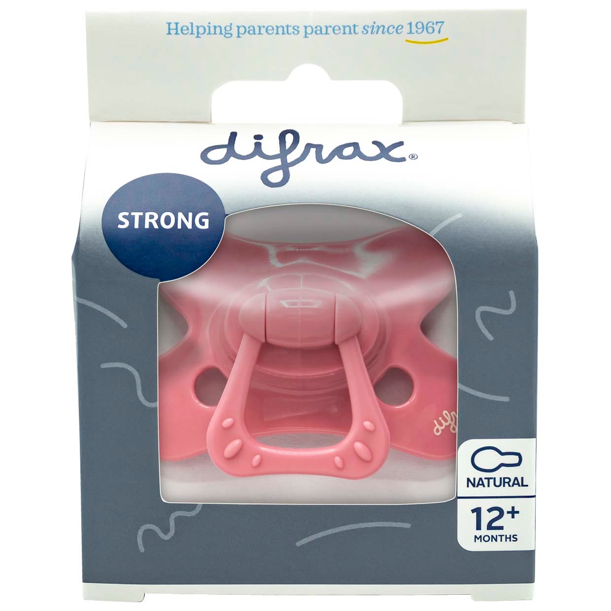 Difrax fopspeen Natural Pure 12+ maanden roze - Prénatal