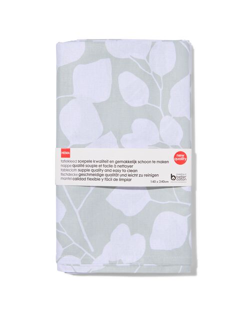 nappe avec feuilles 140x240 coton avec revêtement