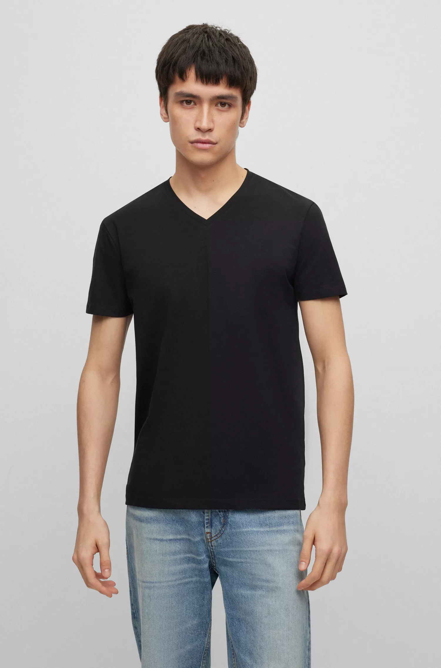 HUGO Vermelho - Pacote com duas camisetas slim fit em algodão elástico.