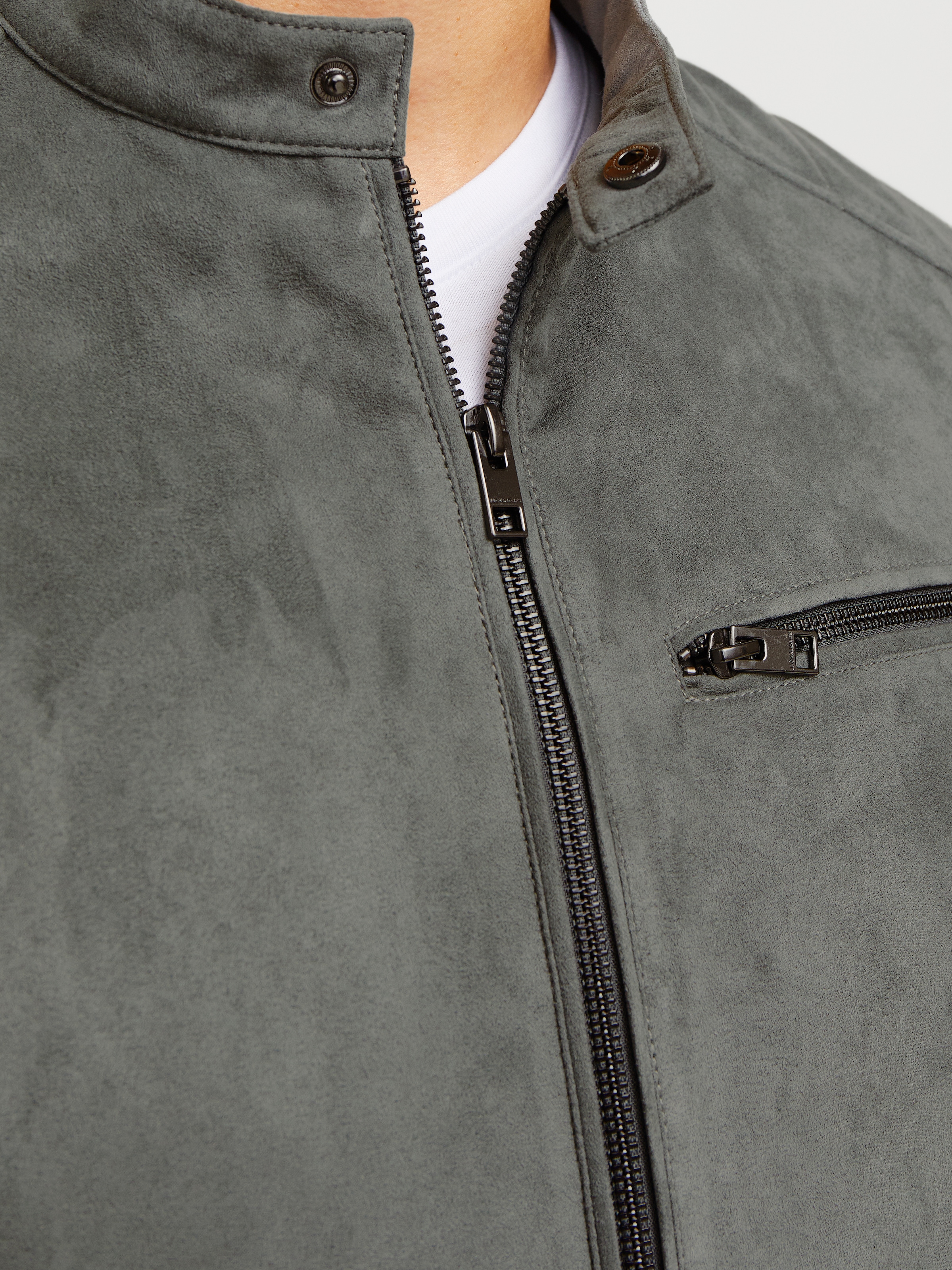 Jack & Jones Bikerjacke »JJEDYLAN mit wasserabweisender Funktion« ohne Kapuze unifarben, modisch, regular fit, Polyester