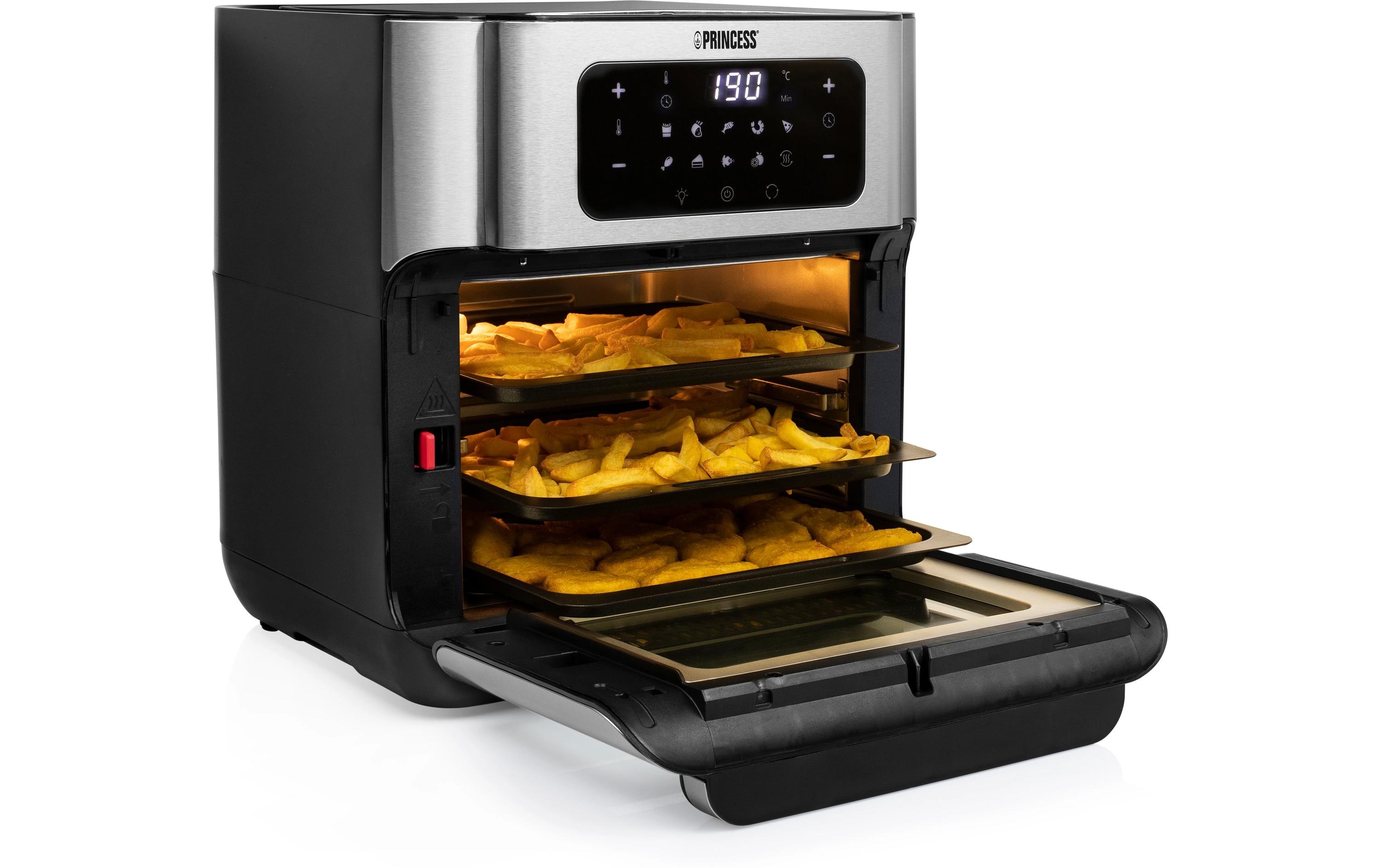 Heissluftofen mit Frittierfunktion 10 l, Schwarz<br>Heissluftfritteuse
