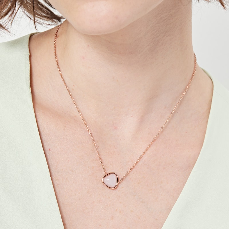 Collier - Acier inoxydable - Doré rose