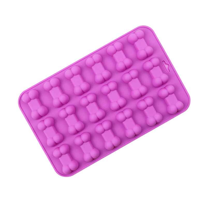 (5er Set) 64-fache Silikon Hundekekse Backformen 3D Leckerli Form - Pfoten / Knochen