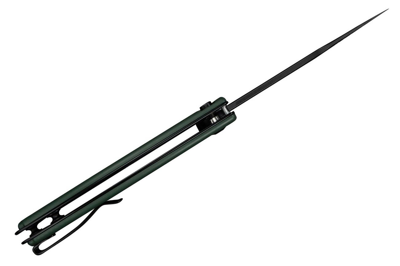 Civivi Outlaw Muk C24079-3 Blackwashed 14C28N, Green G10, zakmes