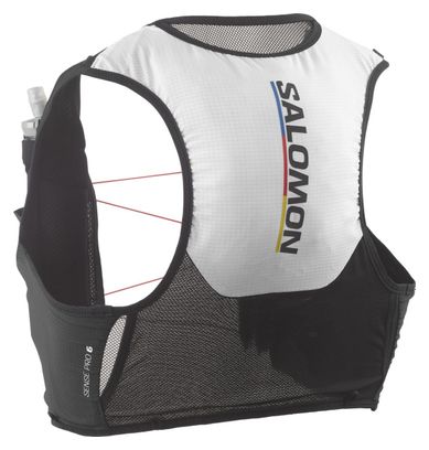 Sac d'hydratation Salomon Sense Pro 6 Race Flag   Flasks Noir/Blanc Unisexe