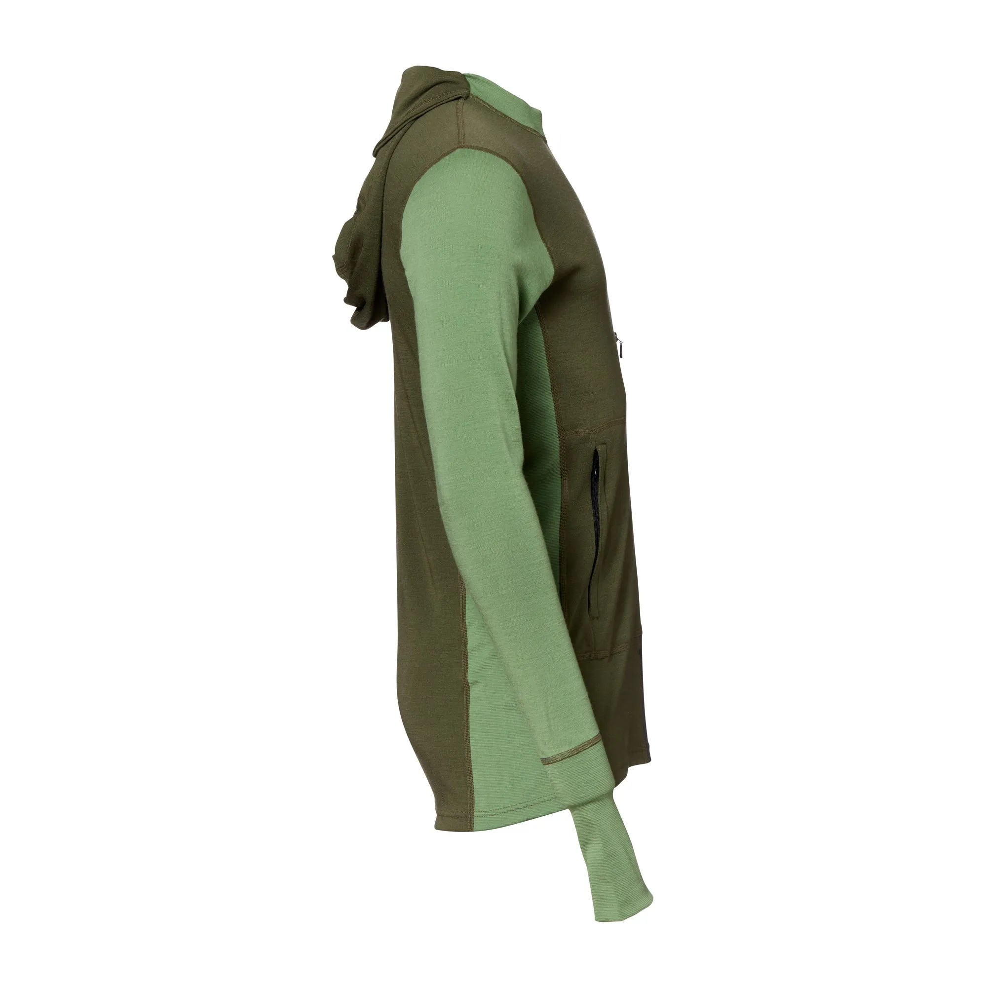 Aclima -  Aclima Hoodie WarmWool Sweater Zip olive night dill melange