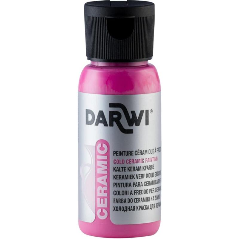 DARWI Flacon de 50 ml de Peinture sur Céramique à Froid - Rose