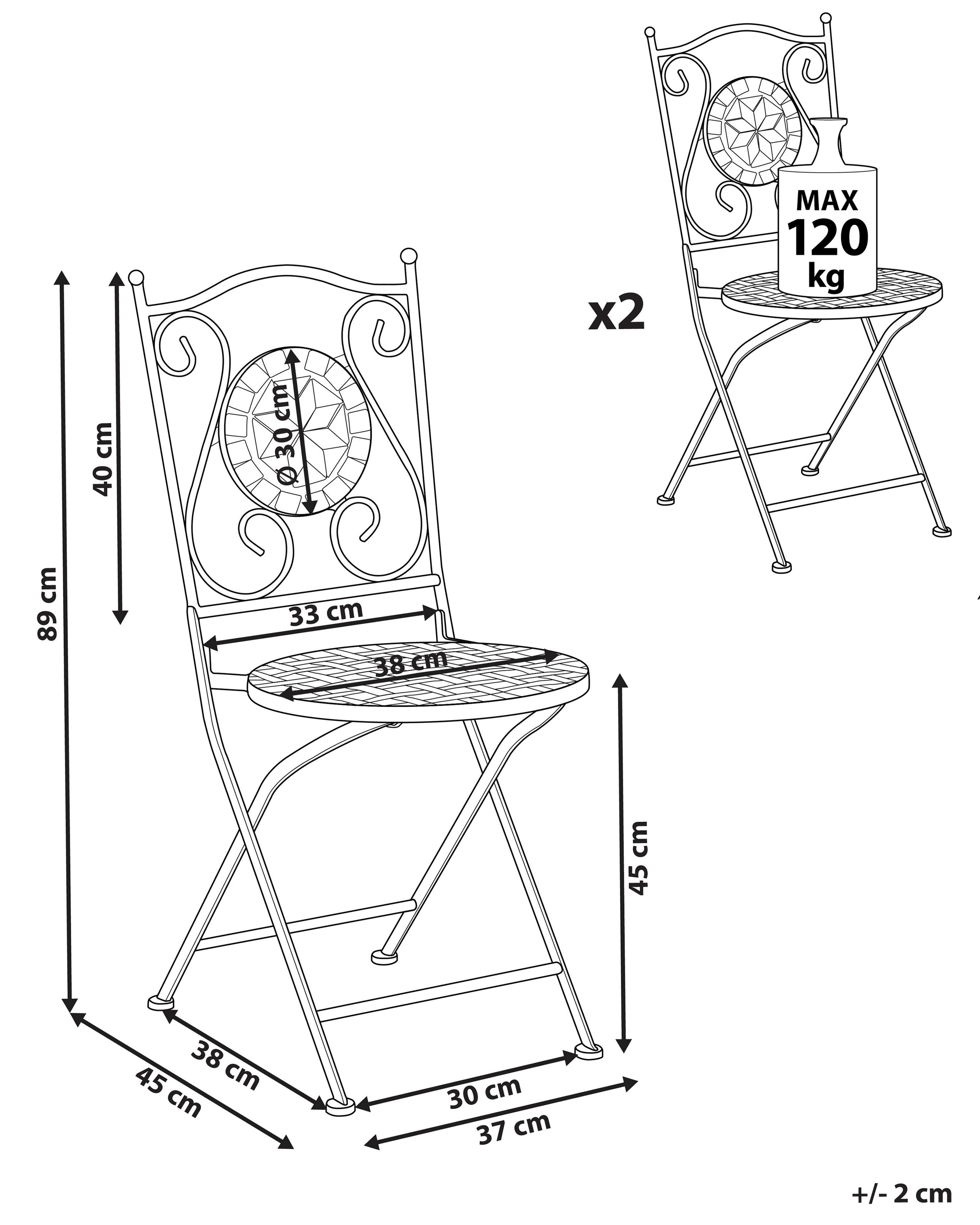 Set van 2 tuinstoelen CARIATI Metaal Zwart