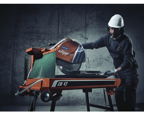 Norton Clipper CM42 steenzaagmachine inclusief Extreme Universal Silencio diamantzaagblad Ø 350x25,4 mm