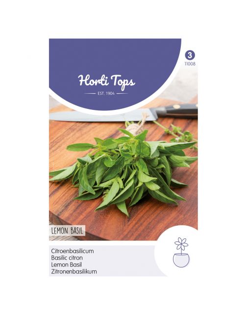 Hortitops Basilicum Citroensmaak - Lemon Basil - Kemangi - Kruidenzaden - 1.5 g