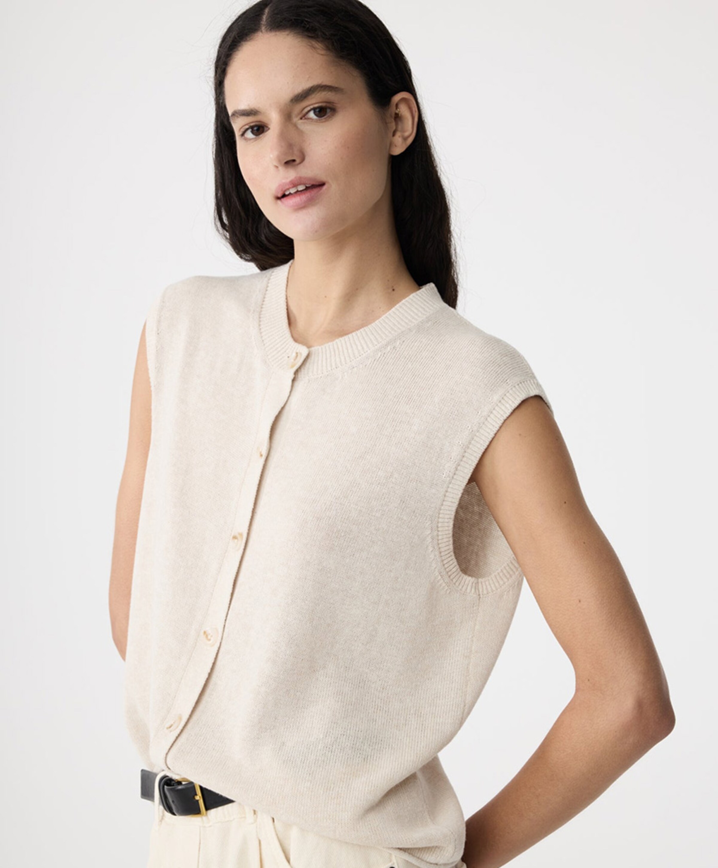 Knit-ted Dames vest beige