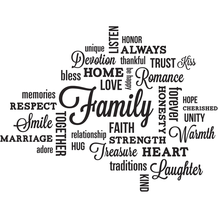 Room Mates Family Quote Mehrfarbig