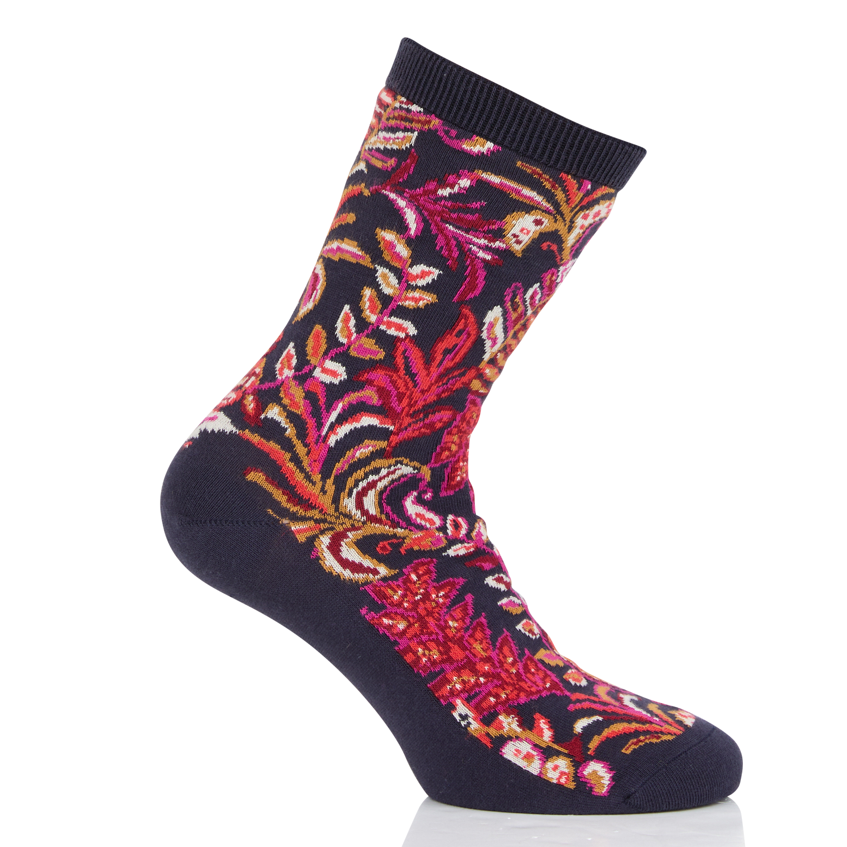 Lot de deux chaussettes jacquard en coton mélangé| Bleu
