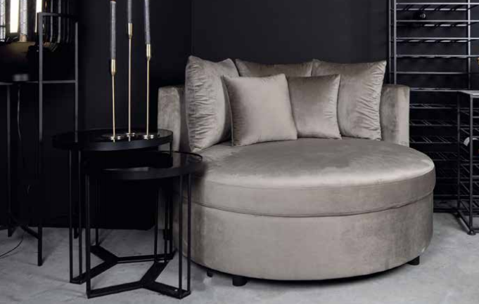 Fauteuil XL Rond inclusief 5 kussens Beige