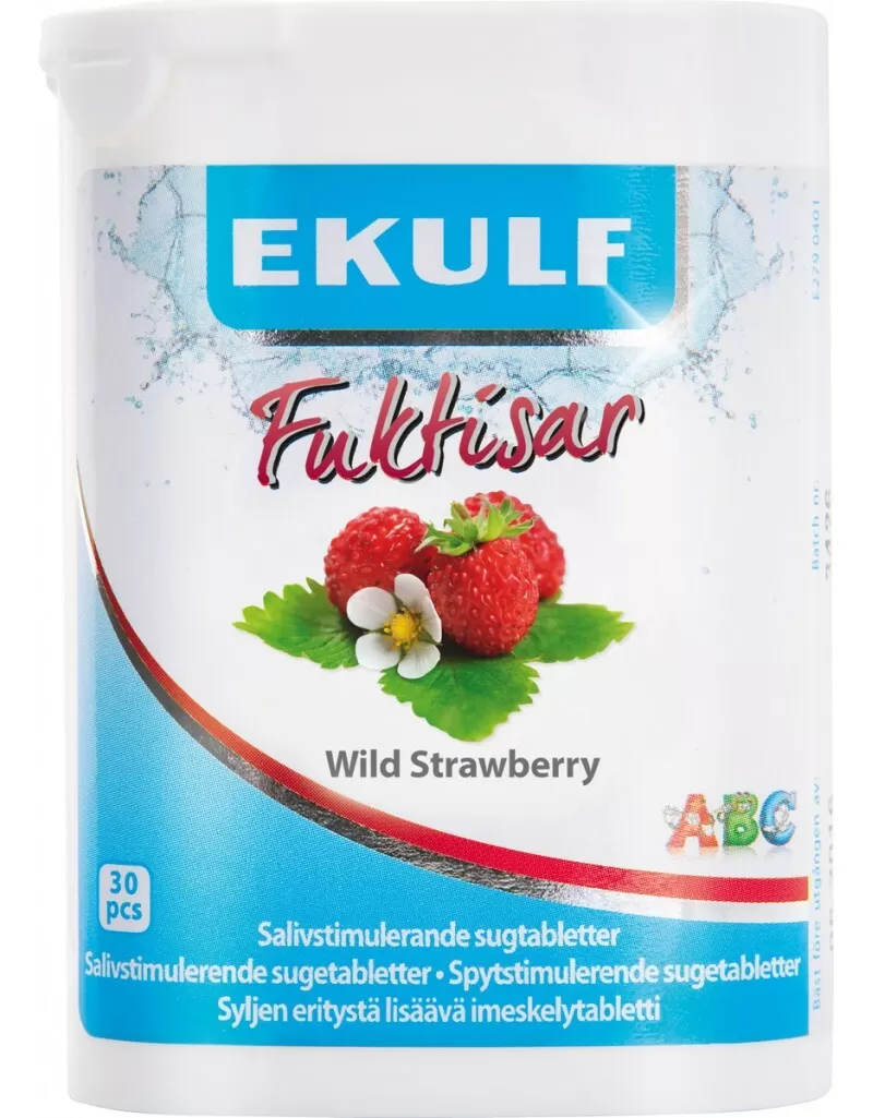Ekulf Fuktisar, Jordbær - 30 sugetabletter