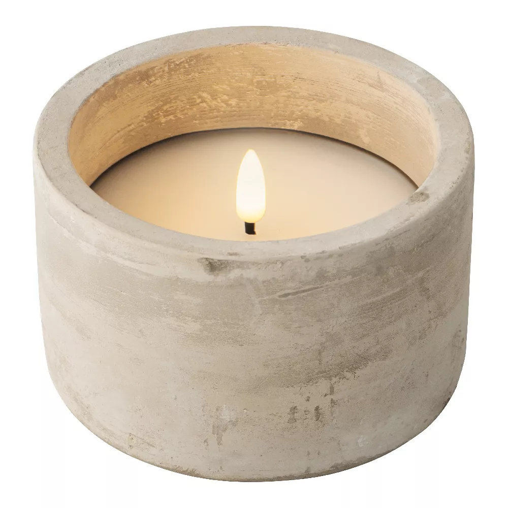 Bougie de table à piles LED (H8 cm) Galice Gris