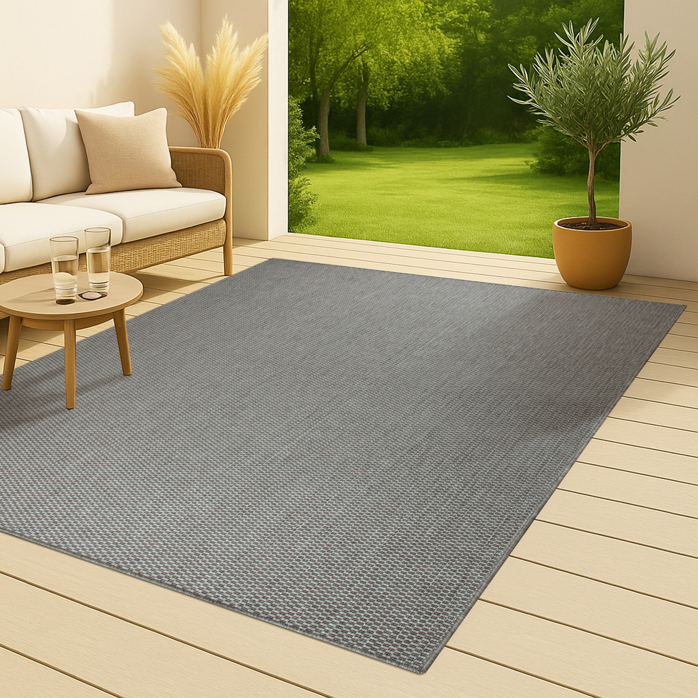 my home Teppich »Venedig auch als Läufer erhältlich« rechteckig 4 mm Höhe In- und Outdoor geeignet, Sisal-Optik, Wetterfest & UV-beständig
