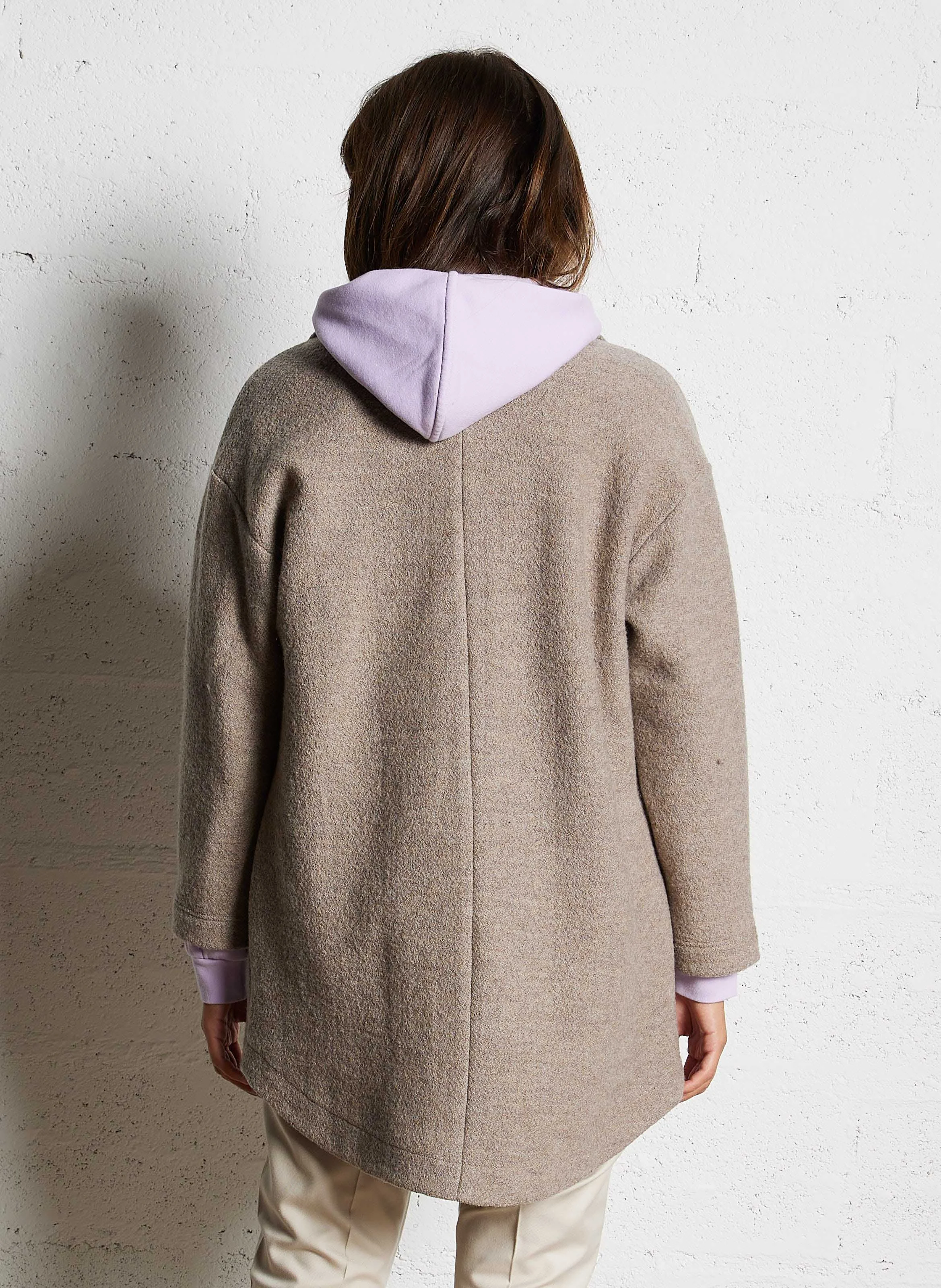 DANNY - Manteau mi-long en laine | Beige