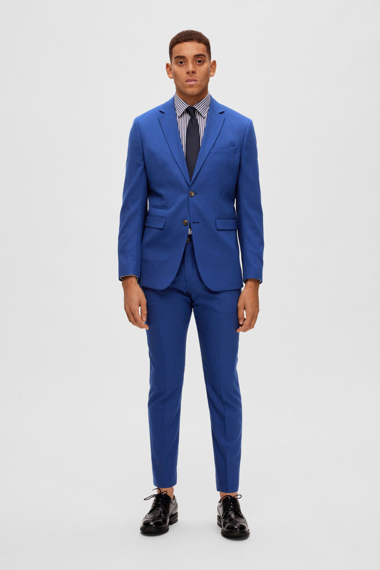 Americana Slim fit com lã - Azul