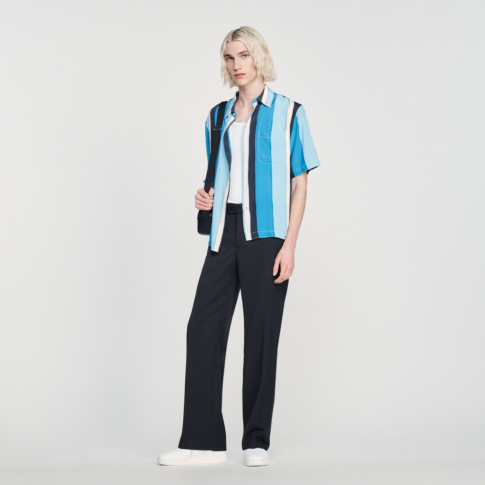Chemise fluide rayee manches courtes