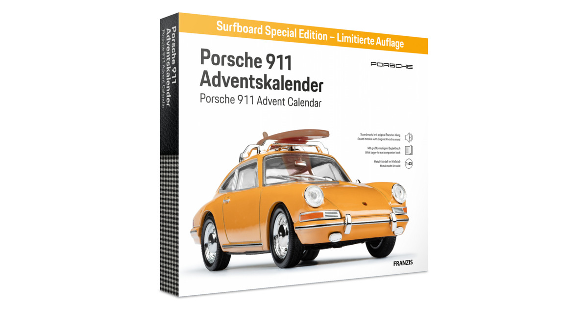 FranzisPorsche 911 Surf Adventskalender Modelvoertuig  (Schaal 1:43)