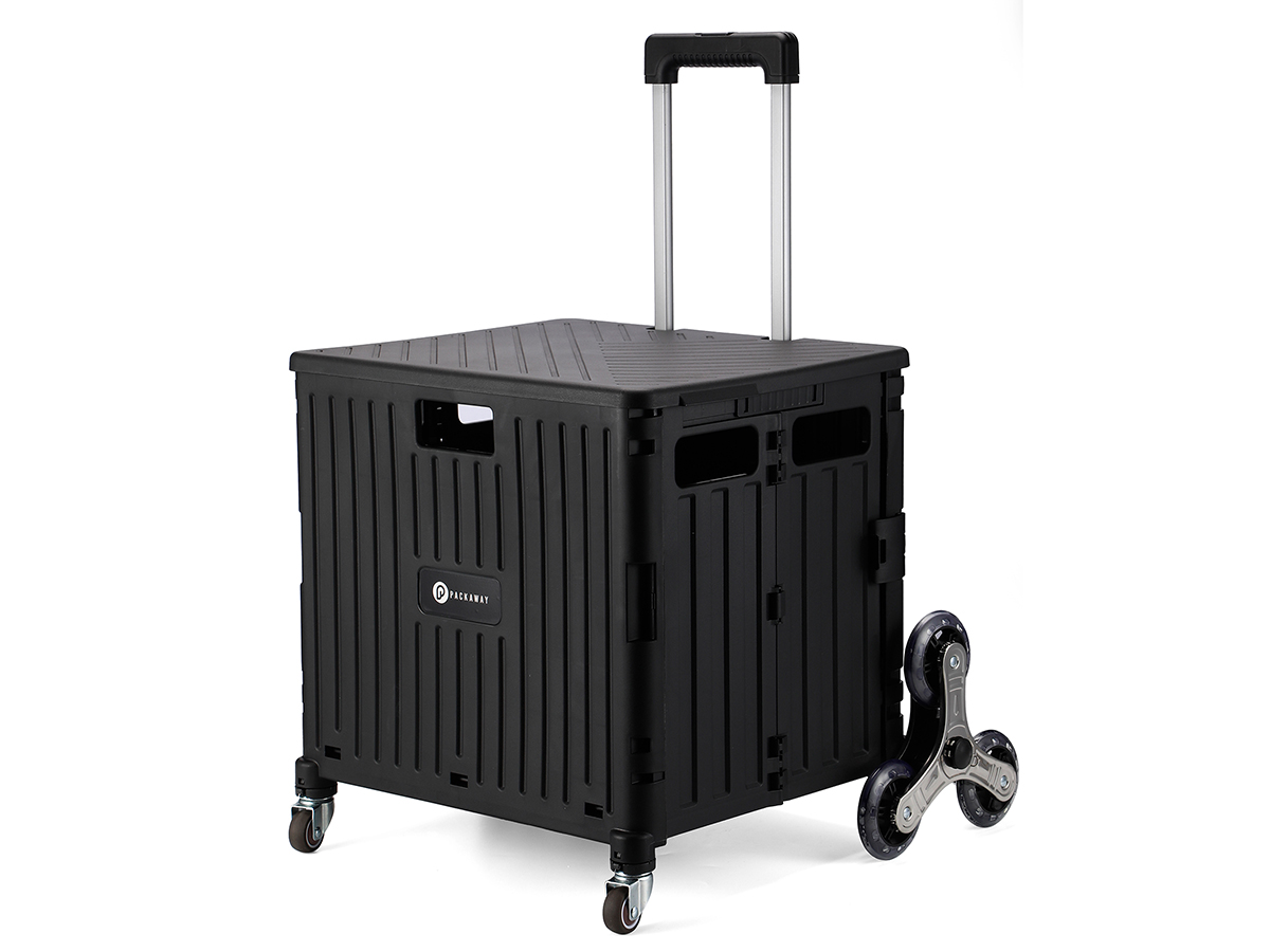 Packaway 50 liter boodschappentrolley met trapwielen - Black