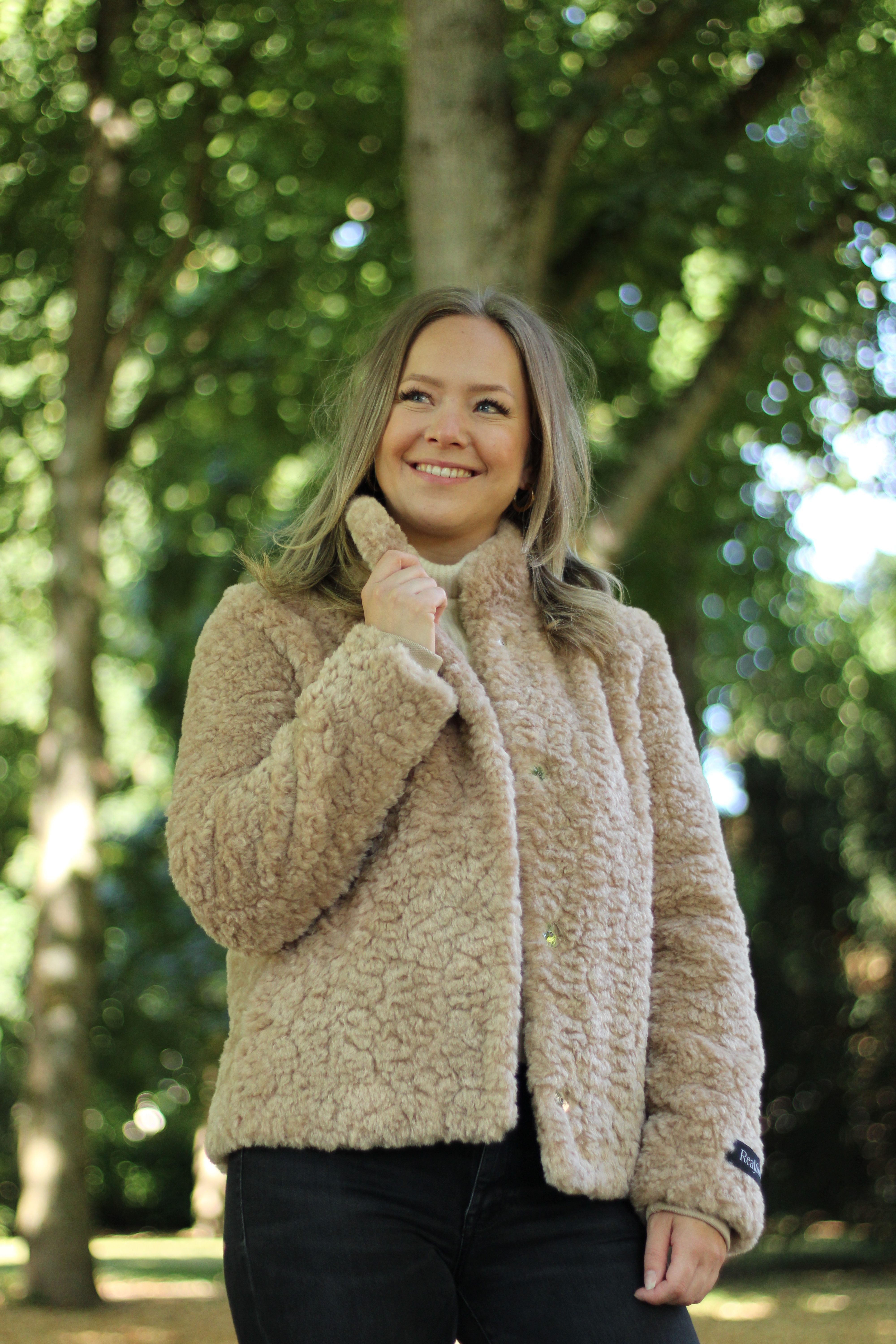 Rino & Pelle - Kion Faux Fur Jacket With High Neck - Oat
