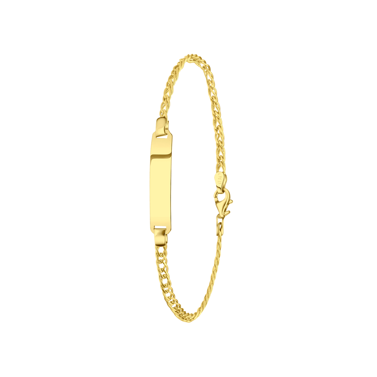Zilveren goldplated plaatarmband